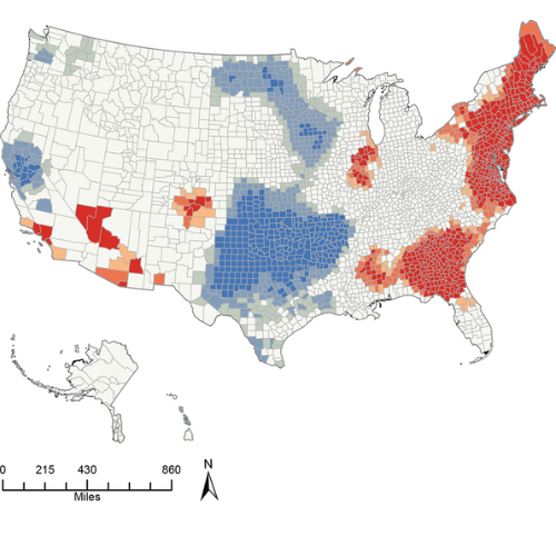 Heat map of ABA clients